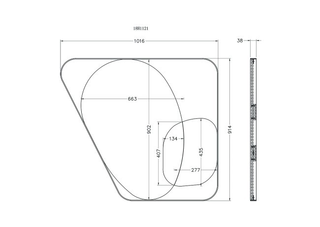Зеркало в металлич. раме цвет золото  91*102см (TT-00003631)