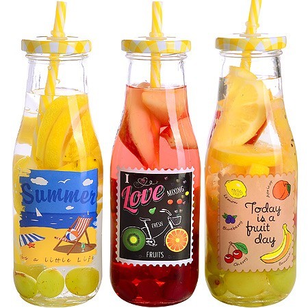 Бутылочка для смузи 0,4 л с трубочкой LR (х24) цвет в ассортименте (27817) Бутылочка для смузи 0,4 л с трубочкой LR (х24) цвет в ассортименте (27817)