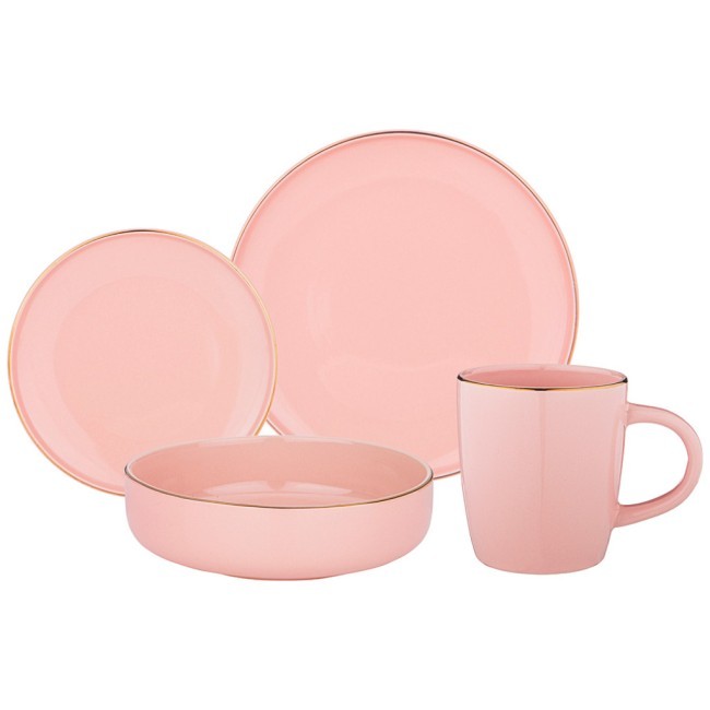 Набор посуды обеденный bronco "solo" на 4 пер. 16 предметов пудровый Bronco (577-153) Набор посуды обеденный bronco "solo" на 4 пер. 16 предметов пудровый Bronco (577-153)