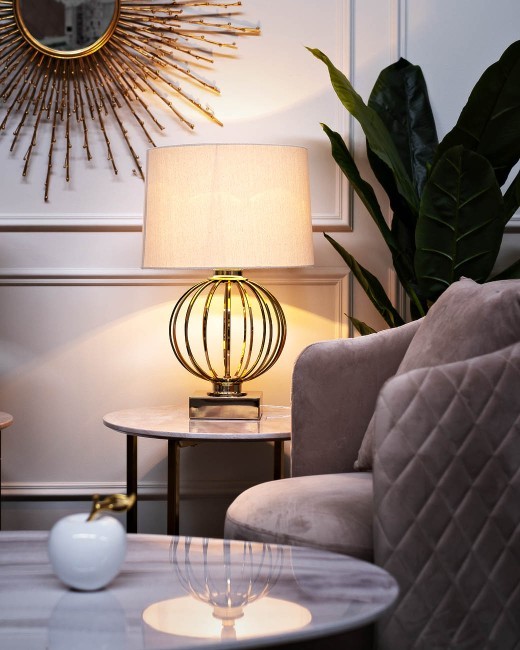 Лампа настольная плафон золотистый d40*70см (TT-00000532) Лампа настольная плафон золотистый d40*70см (TT-00000532)