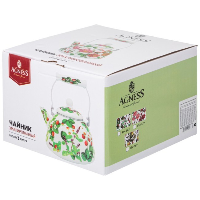 Чайник agness  эмалированный серия "фруктовая корзина", 3 л Agness (934-567)