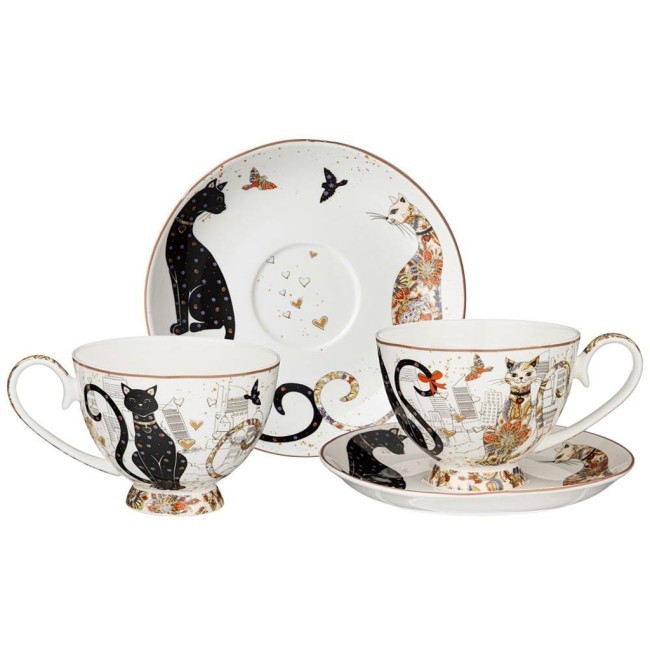 Чайный набор lefard "парижские коты" на 2 пер. 4 пр. 250 мл Lefard (104-831) Чайный набор lefard "парижские коты" на 2 пер. 4 пр. 250 мл Lefard (104-831)