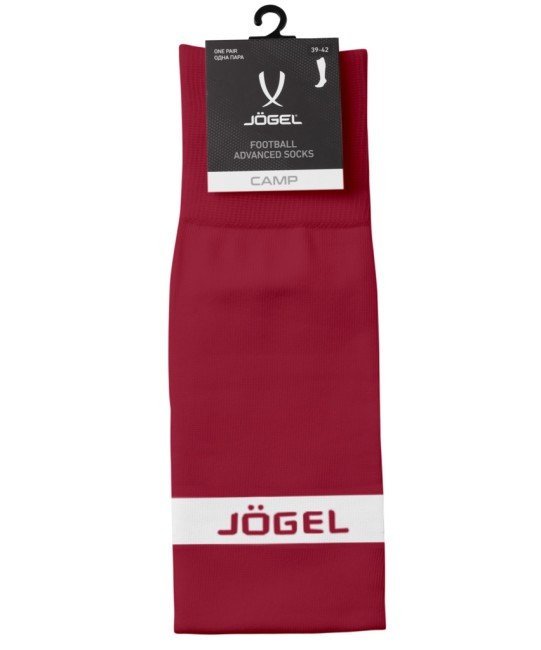 Гетры футбольные JÖGEL CAMP ADVANCED SOCKS, гранатовый/белый (2092900)