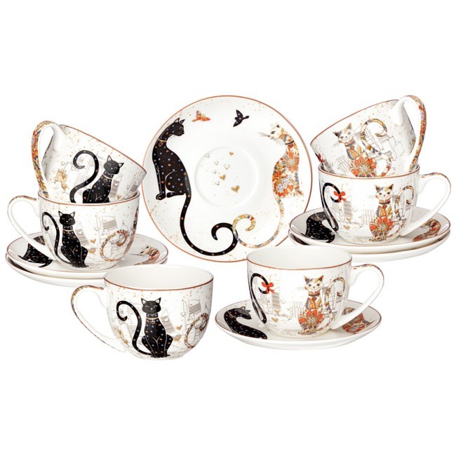 Чайный набор lefard "парижские коты" на 6 пер. 12 пр. 330 мл Lefard (104-924) Чайный набор lefard "парижские коты" на 6 пер. 12 пр. 330 мл Lefard (104-924)