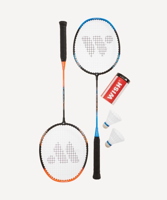 Набор для бадминтона WISH Alumtec 327, 2 ракетки, 2 волана, оранжевый/синий (1585198) Набор для бадминтона WISH Alumtec 327, 2 ракетки, 2 волана, оранжевый/синий (1585198)