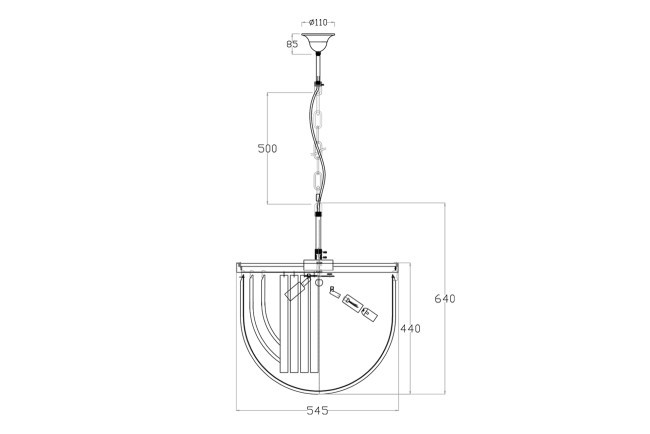Светильник потолочный стекло/серебро d54*64см (TT-00000225)