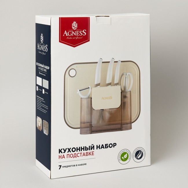 Набор кухонных предметов 7шт цвет айвори Agness (671-029)