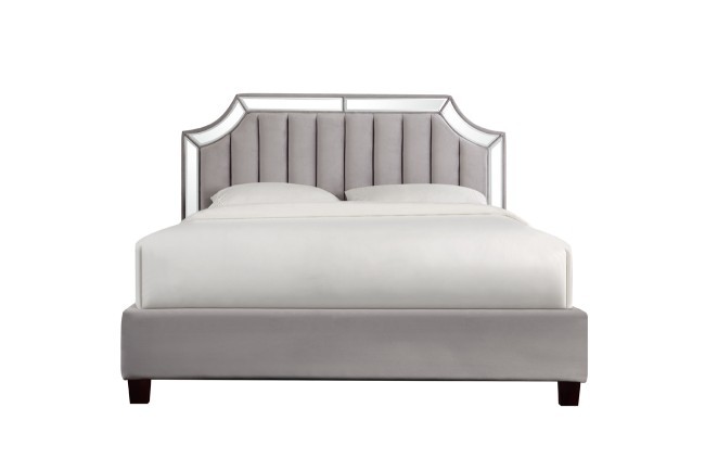 Кровать с зеркальными вставками серая 214*172*127см (TT-00002625) Кровать с зеркальными вставками серая 214*172*127см (TT-00002625)