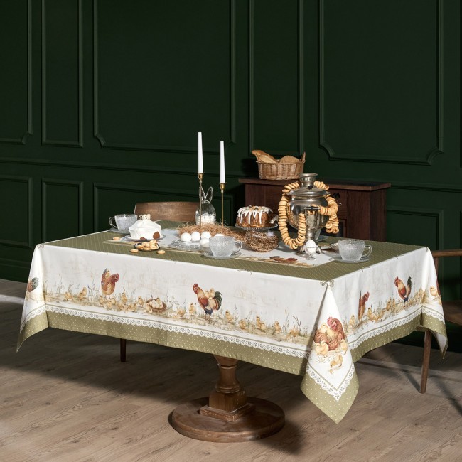 Скатерть "золотая курочка" 160х220см, 100% хлопок, твил с пропиткой Lefard (850-767-21) Скатерть "золотая курочка" 160х220см, 100% хлопок, твил с пропиткой Lefard (850-767-21)