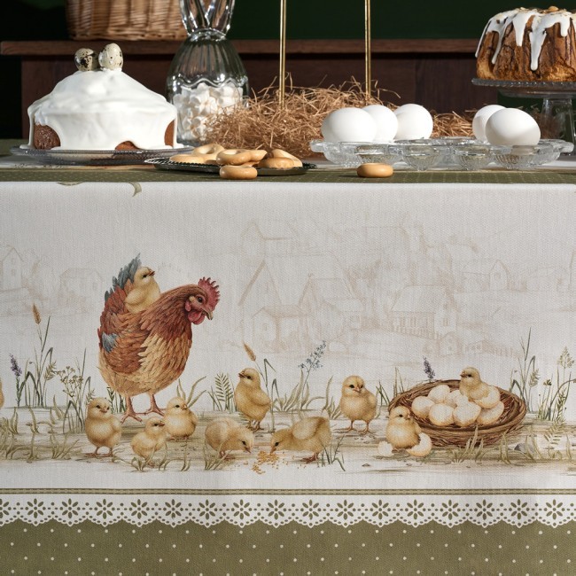 Скатерть "золотая курочка" 160х220см, 100% хлопок, твил с пропиткой Lefard (850-767-21) Скатерть "золотая курочка" 160х220см, 100% хлопок, твил с пропиткой Lefard (850-767-21)