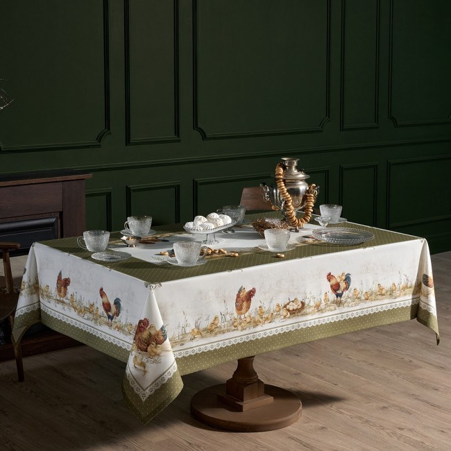 Скатерть "золотая курочка" 160х220см, 100% хлопок, твил с пропиткой Lefard (850-767-21) Скатерть "золотая курочка" 160х220см, 100% хлопок, твил с пропиткой Lefard (850-767-21)