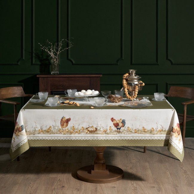 Скатерть "золотая курочка" 160х220см, 100% хлопок, твил с пропиткой Lefard (850-767-21) Скатерть "золотая курочка" 160х220см, 100% хлопок, твил с пропиткой Lefard (850-767-21)