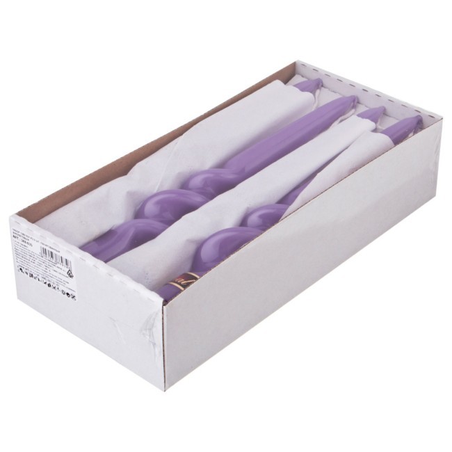 Набор свечей из 8 шт. 23,5/2,2 см. лакированный фиолетовый Adpal (348-635)