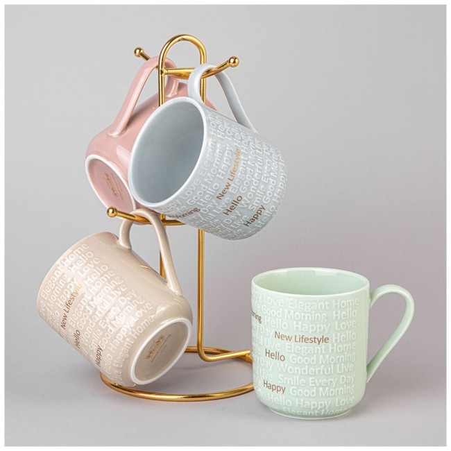 Набор кружек lefard "good morning" на металл. подставке 4 шт. 330 мл микс цветов Lefard (42-533) Набор кружек lefard "good morning" на металл. подставке 4 шт. 330 мл микс цветов Lefard (42-533)