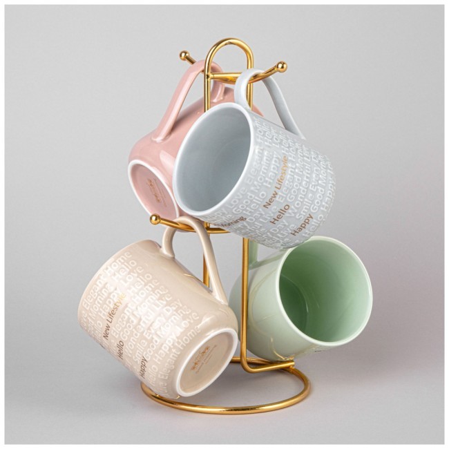 Набор кружек lefard "good morning" на металл. подставке 4 шт. 330 мл микс цветов Lefard (42-533) Набор кружек lefard "good morning" на металл. подставке 4 шт. 330 мл микс цветов Lefard (42-533)