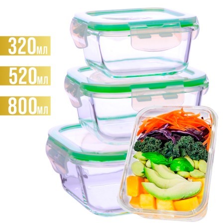 Набор жаропрочных мисок 6пр с/кр 0,32/0,52/0,8л стекло LR (26266) Набор жаропрочных мисок 6пр с/кр 0,32/0,52/0,8л стекло LR (26266)