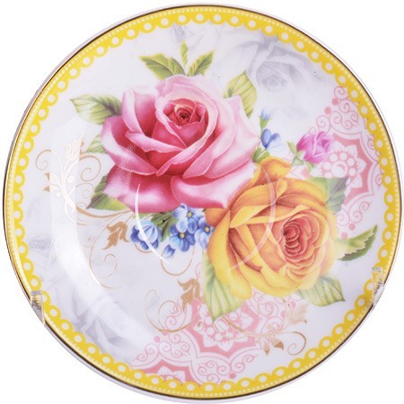 Кофейный сервиз"Розы"12пр,90мл,костяной фарфор LR(х16) " (25787)