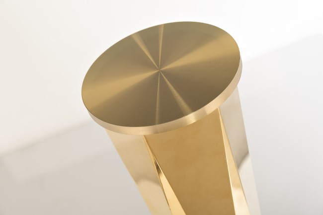 Стол обеденный стекло прозр/золото d.100*76см (TT-00011185)