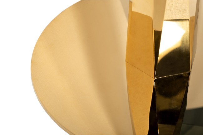 Стол обеденный стекло прозр/золото d.100*76см (TT-00011185)