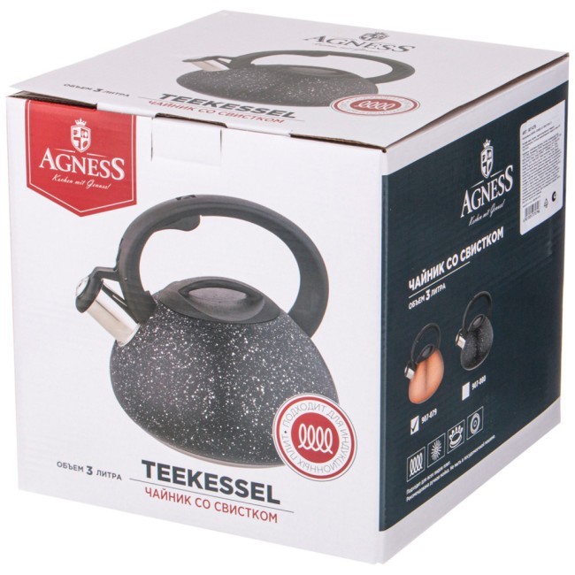 Чайник agness со свистком 3 л Agness (907-079) Чайник agness со свистком 3 л Agness (907-079)