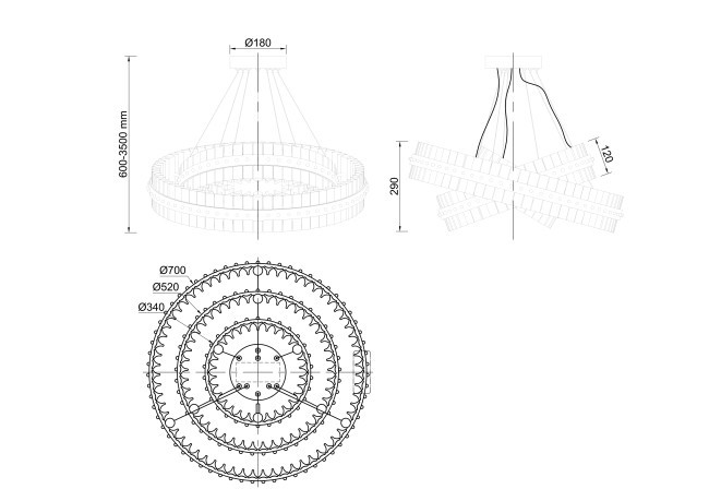 Люстра подвесная "Galaxy" стекло прозрач. d70*h29см (TT-00013034) Люстра подвесная "Galaxy" стекло прозрач. d70*h29см (TT-00013034)