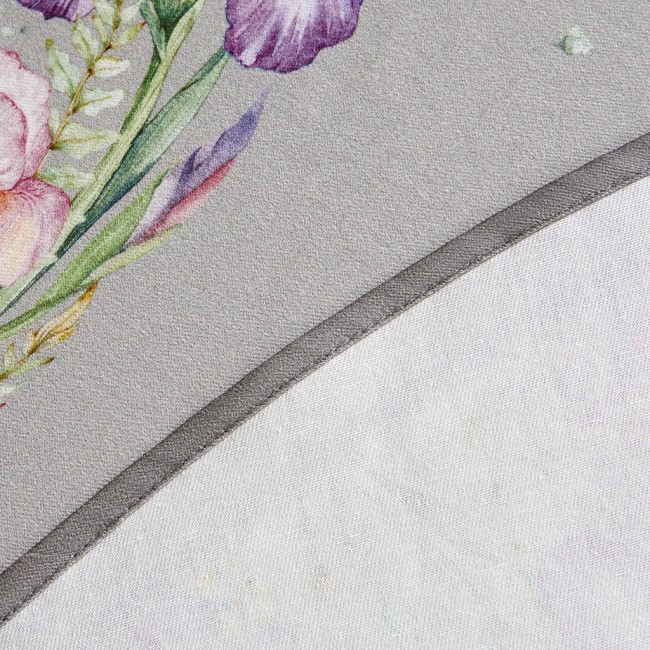 Скатерть круглая  " ирисы" 150см , серый ,100% хлопок ,твил, с пропиткой Lefard (850-755-23)