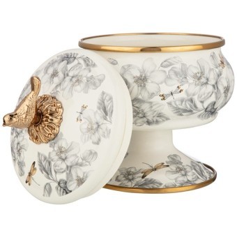 Сахарница agness эмалированная на ножке, серия яблоневый сад, 0,85л Agness (950-535)