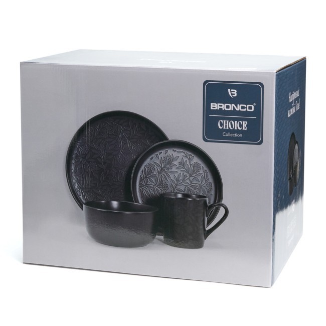 Набор посуды обеденный bronco "choice black" на 4 пер. 16 пр. Bronco (191-364) Набор посуды обеденный bronco "choice black" на 4 пер. 16 пр. Bronco (191-364)