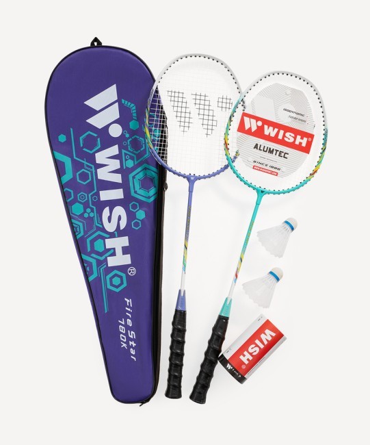 Набор для бадминтона WISH Firestar 780, 2 ракетки, 2 волана, голубой/фиолетовый (1585200) Набор для бадминтона WISH Firestar 780, 2 ракетки, 2 волана, голубой/фиолетовый (1585200)