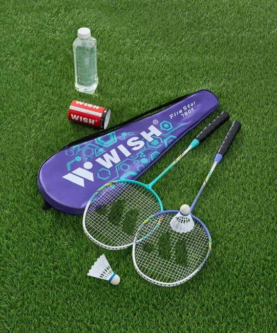 Набор для бадминтона WISH Firestar 780, 2 ракетки, 2 волана, голубой/фиолетовый (1585200) Набор для бадминтона WISH Firestar 780, 2 ракетки, 2 волана, голубой/фиолетовый (1585200)