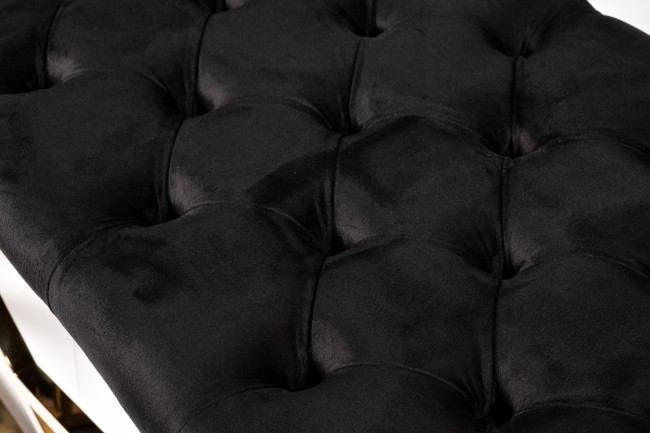 Банкетка велюр черный/золото 110*42*46см (TT-00007813)