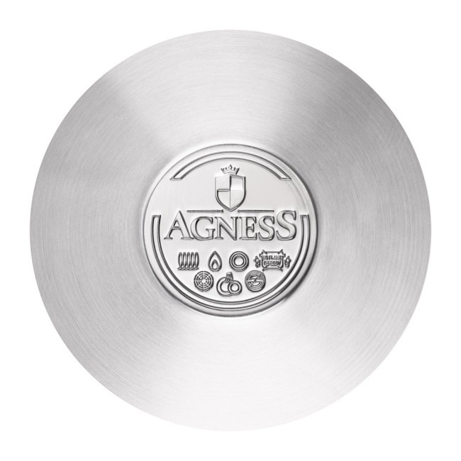 Сковорода agness professional 22х6 см, 2,1 л высококачественная нерж сталь 18/10 индукционное дно Agness (914-317)