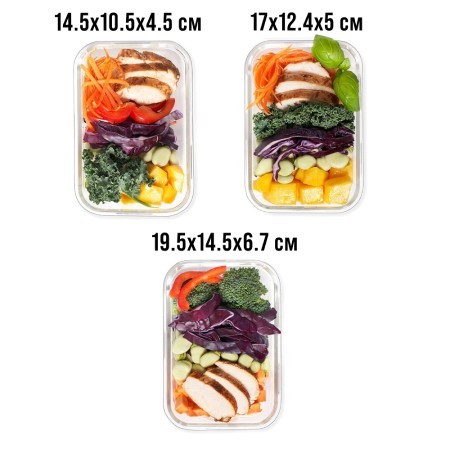 Набор жаропрочных мисок 6пр с/кр 0,37/0,65/1л стекло LR (26265)