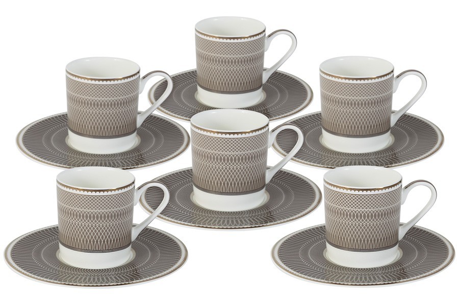  кофейный набор мокко, 6 чашек 0,1 л, 6 блюдец - ng-i150905a-c6 .