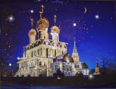 Картина Воскресенский Собор Тутаев с кристаллами Swarovski (1077)