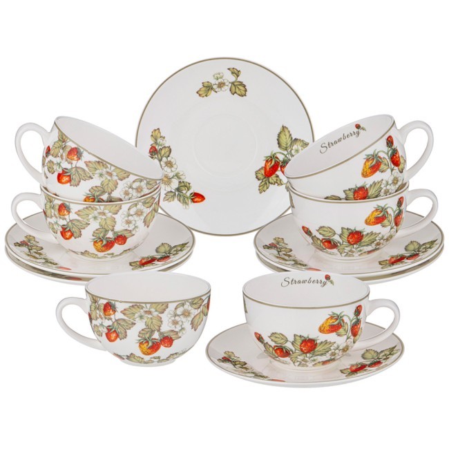Чайный набор lefard "strawberry" на 6 пер. 12 пр. 300 мл Lefard (85-1906)