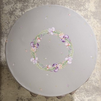 Скатерть круглая "ирисы" 190см ,серый, 100% хлопок, твил, с пропиткой Lefard (850-755-24) Скатерть круглая "ирисы" 190см ,серый, 100% хлопок, твил, с пропиткой Lefard (850-755-24)