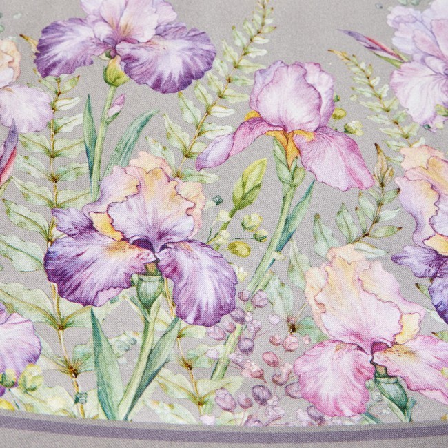 Скатерть круглая "ирисы" 190см ,серый, 100% хлопок, твил, с пропиткой Lefard (850-755-24)