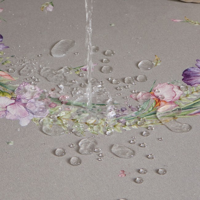 Скатерть круглая "ирисы" 190см ,серый, 100% хлопок, твил, с пропиткой Lefard (850-755-24)