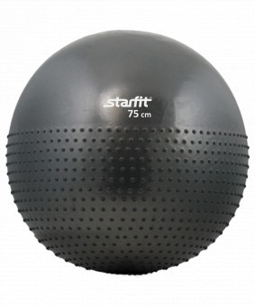 Мяч гимнастический полумассажный GB-201 75 см, антивзрыв, серый (78564)