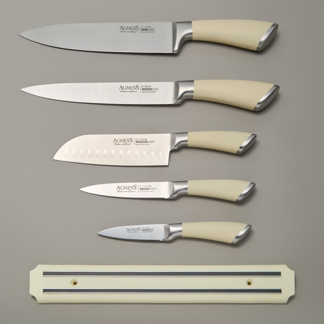 Набор ножей agness 6 пр.с магнитным держателем и ручкой из нерж.стали Agness (911-041) Набор ножей agness 6 пр.с магнитным держателем и ручкой из нерж.стали Agness (911-041)