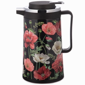 Термос со стеклянной колбой, 950 мл, крышка с клапаном, серия "маки" Agness (734-205)