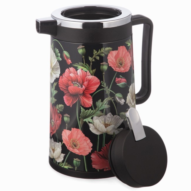 Термос со стеклянной колбой, 950 мл, крышка с клапаном, серия "маки" Agness (734-205)