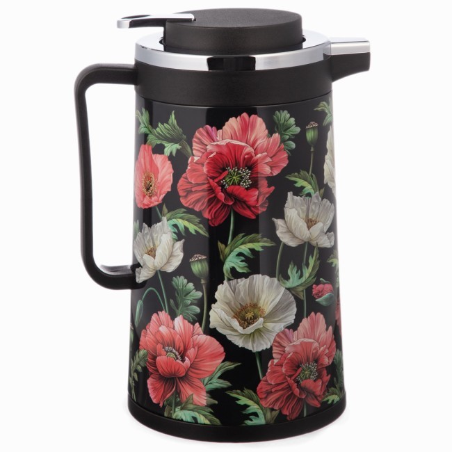 Термос со стеклянной колбой, 950 мл, крышка с клапаном, серия "маки" Agness (734-205)