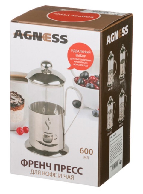 Френч-пресс agness 600 мл. Agness (894-501) Френч-пресс agness 600 мл. Agness (894-501)