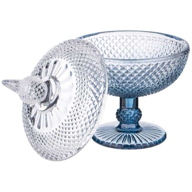 Емкость для хранения на ножке "diamant blue" 15,7*15,7*23см Lefard (355-319)