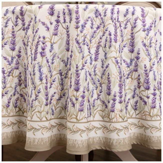 Скатерть круглая "душа прованса" 190см ,белый, 100% хлопок, твил, с пропиткой Lefard (850-735-25) Скатерть круглая "душа прованса" 190см ,белый, 100% хлопок, твил, с пропиткой Lefard (850-735-25)
