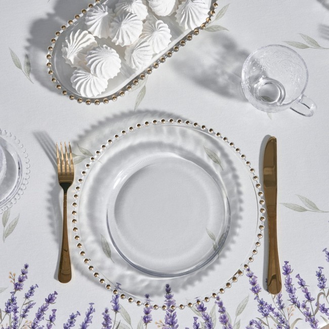 Скатерть круглая "душа прованса" 190см ,белый, 100% хлопок, твил, с пропиткой Lefard (850-735-25)