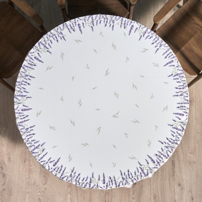 Скатерть круглая "душа прованса" 190см ,белый, 100% хлопок, твил, с пропиткой Lefard (850-735-25)