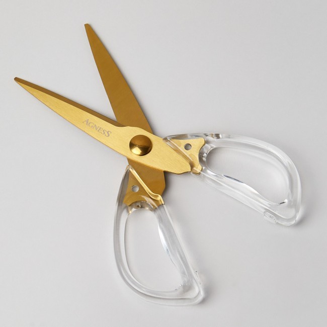 Кухонные ножницы цвет айвори, титановое покрытие лезвия, 20,5см Agness (671-026) Кухонные ножницы цвет айвори, титановое покрытие лезвия, 20,5см Agness (671-026)